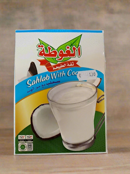 Al-Gota Sahlab With Coconut  is a creamy, Middle Eastern beverage