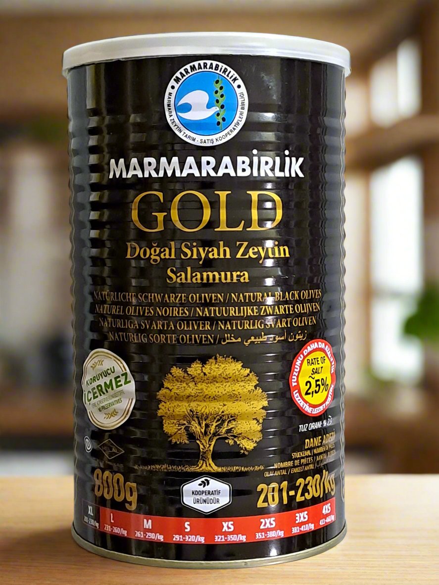 Marmarabirlik Gold Dogal Siyah Zeytin Salamura